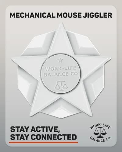 Work-Life Balance Corporation Mechanical Mouse Jiggler, White Star | Keeps PC Active thumbnail 2