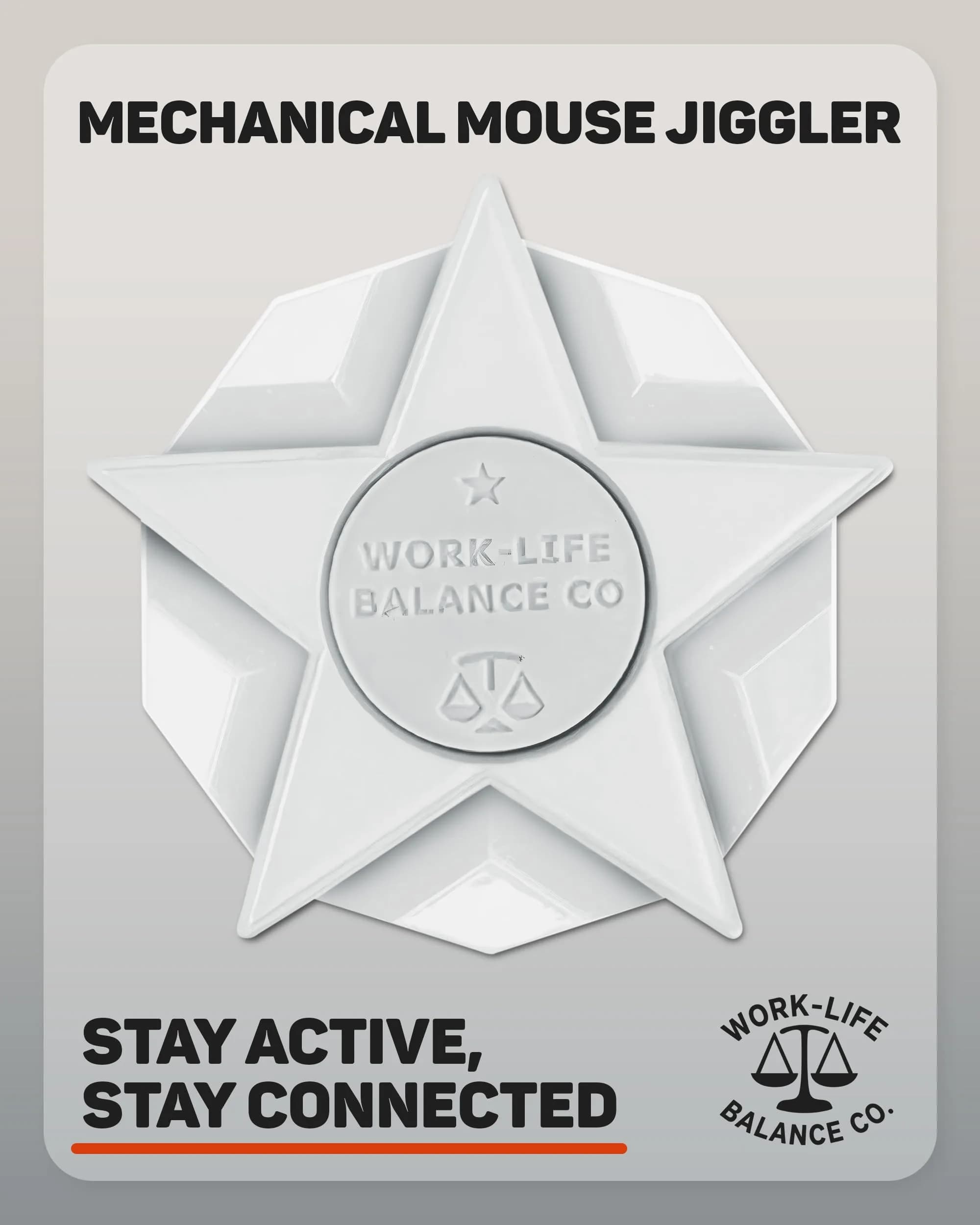 Work-Life Balance Corporation Mechanical Mouse Jiggler, White Star | Keeps PC Active - view 2
