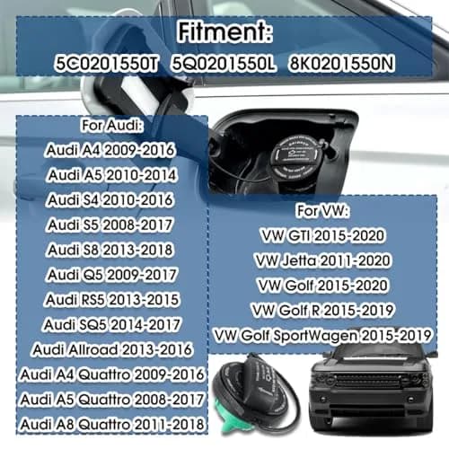 Xingehor Fuel Cap for Audi VW 2004-2020 | OE-Style, Waterproof & Resistant (70-120 chars) thumbnail 2