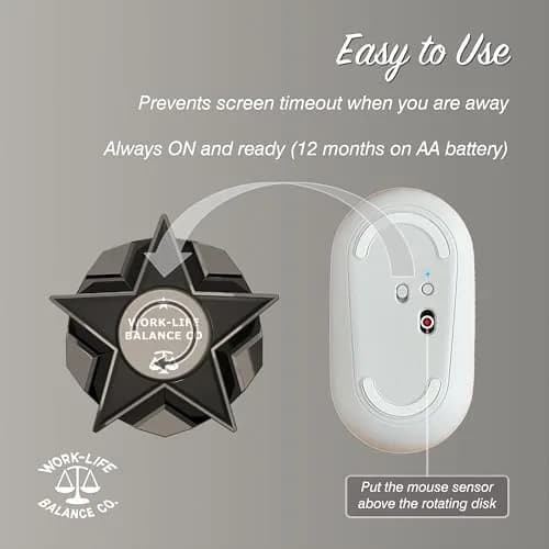 Work-Life Balance Corporation Mechanical Mouse Jiggler | No USB, Cordless, Silent Undetectable Mouse Mover thumbnail 9