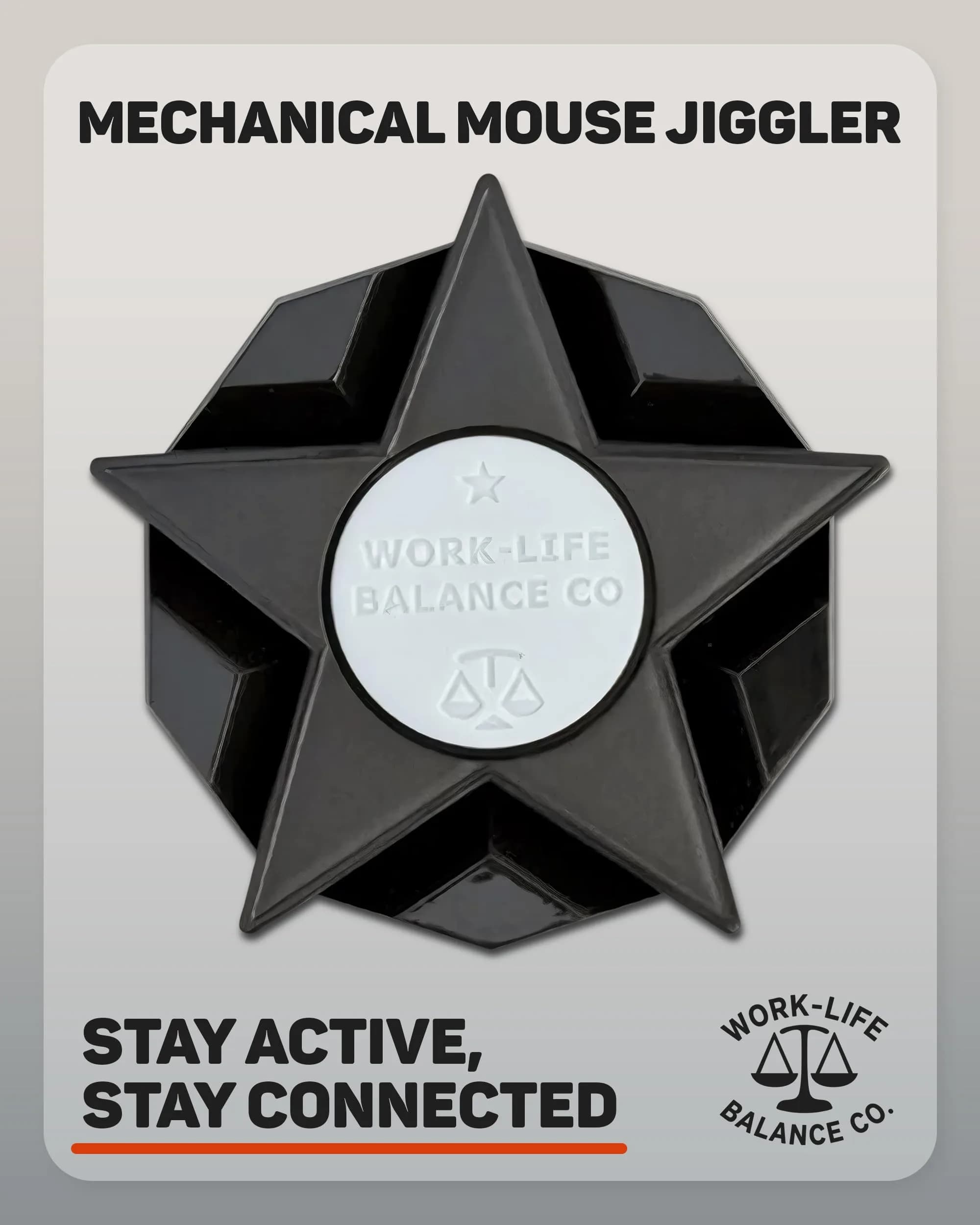 Work-Life Balance Corporation Black Star Mechanical Mouse Jiggler, Cordless & Undetectable - view 2