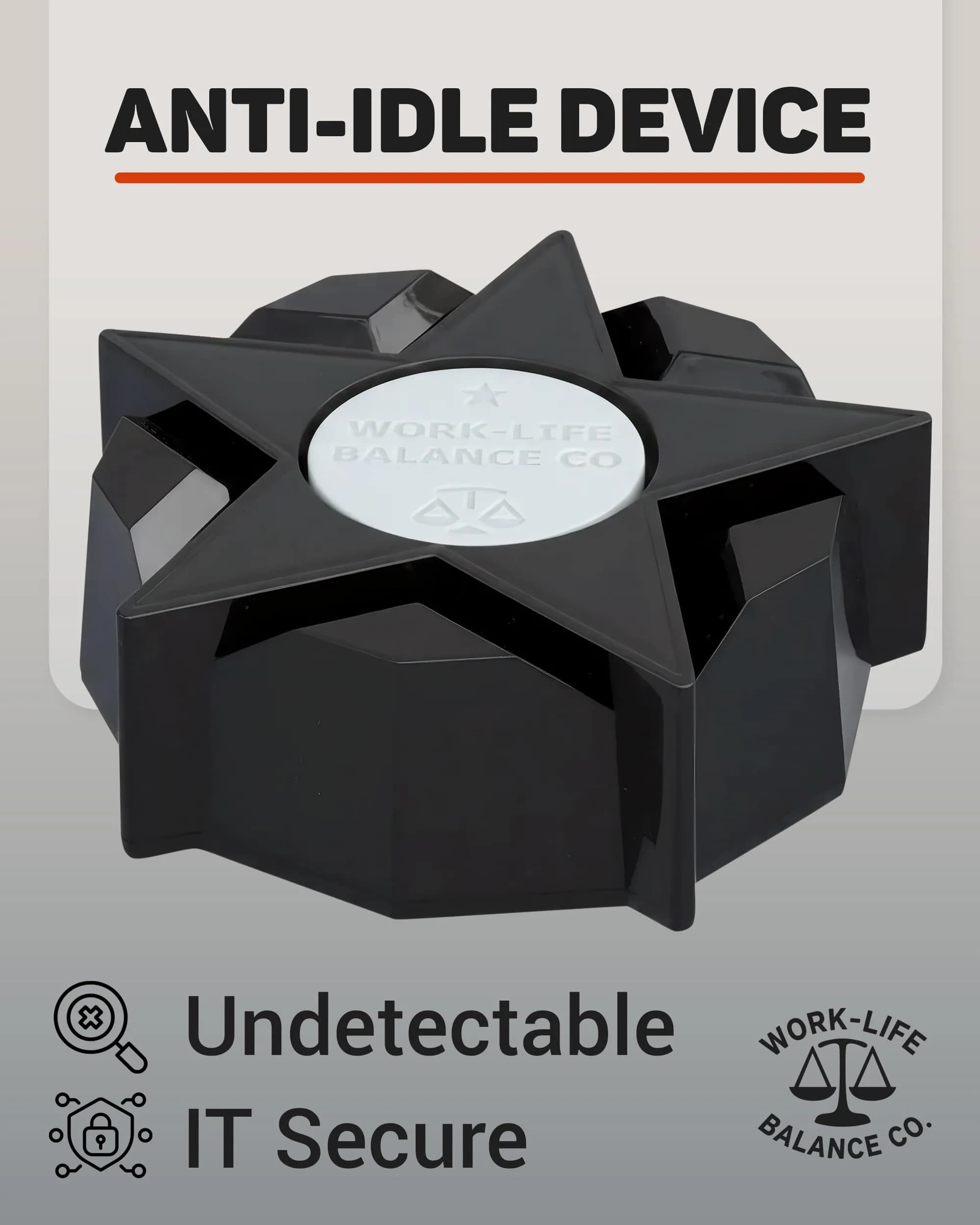 Work-Life Balance Corporation Black Star Mechanical Mouse Jiggler, Cordless & Undetectable - view 3