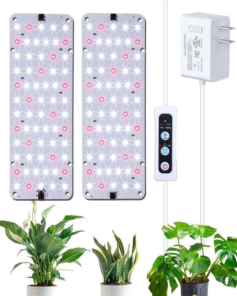 DOMMIA Panel Grow Light for Indoor Plants, 20W Ultra-Thin Full Spectrum | Adjustable Timer & Brightness