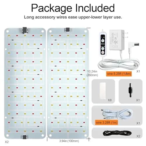 DOMMIA Panel Grow Light for Indoor Plants, 20W Ultra-Thin Full Spectrum | Adjustable Timer & Brightness thumbnail 8