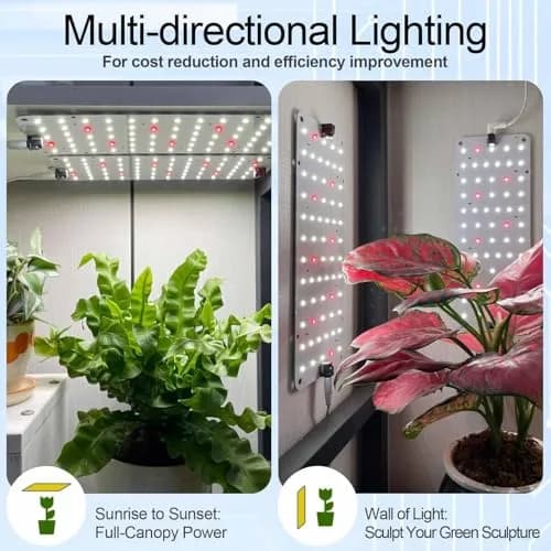 DOMMIA Panel Grow Light for Indoor Plants, 20W Ultra-Thin Full Spectrum | Adjustable Timer & Brightness thumbnail 2