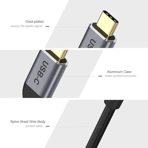 QGeeM USB C to HDMI Adapter 4K Cable, USB Type-C to HDMI Adapter [Thunderbolt 3/4 Compatible] for Laptop MacBook Pro/Air, iPhone15 16 Pro/max,GalaxyS8-S23,XPS,Pixelbook,Thinkpad,Surface,Ipad Pro etc. thumbnail 4
