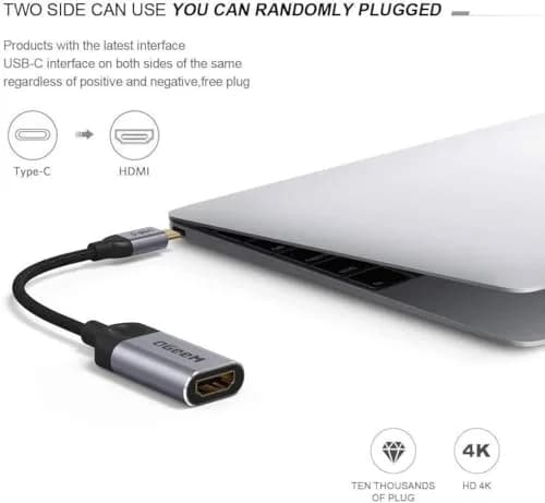 QGeeM USB C to HDMI Adapter 4K Cable, USB Type-C to HDMI Adapter [Thunderbolt 3/4 Compatible] for Laptop MacBook Pro/Air, iPhone15 16 Pro/max,GalaxyS8-S23,XPS,Pixelbook,Thinkpad,Surface,Ipad Pro etc. thumbnail 5