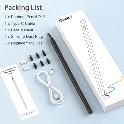 Peaboni Stylus Pen for iPad 2018-2026 | Magnetic & USB-C Fast Charge, 8hr Drawing thumbnail 7
