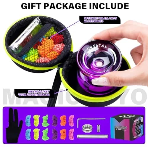 MAGICYOYO K2 Crystal Professional Responsive Yoyo for Kids (Black Purple) | Dual Purpose Yo-Yo for String Tricks thumbnail 6