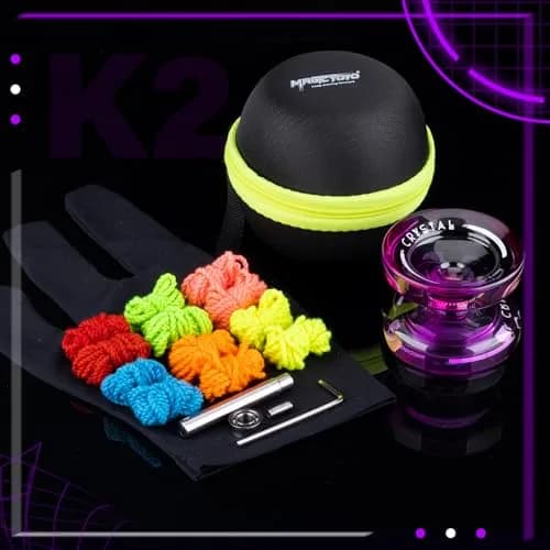 MAGICYOYO K2 Crystal Professional Responsive Yoyo for Kids (Black Purple) | Dual Purpose Yo-Yo for String Tricks thumbnail 8