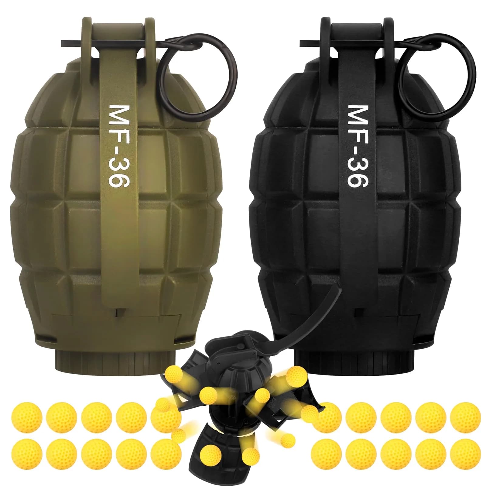 SitertCF Tactical Toy Hand Grenade Bomb for Nerf CS Battle Game, 140g (0.3 lb) | Spring-Powered Foam Ammo Launcher - main product image