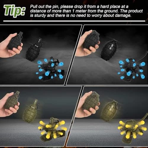 SitertCF Tactical Toy Hand Grenade Bomb for Nerf CS Battle Game, 140g (0.3 lb) | Spring-Powered Foam Ammo Launcher thumbnail 6