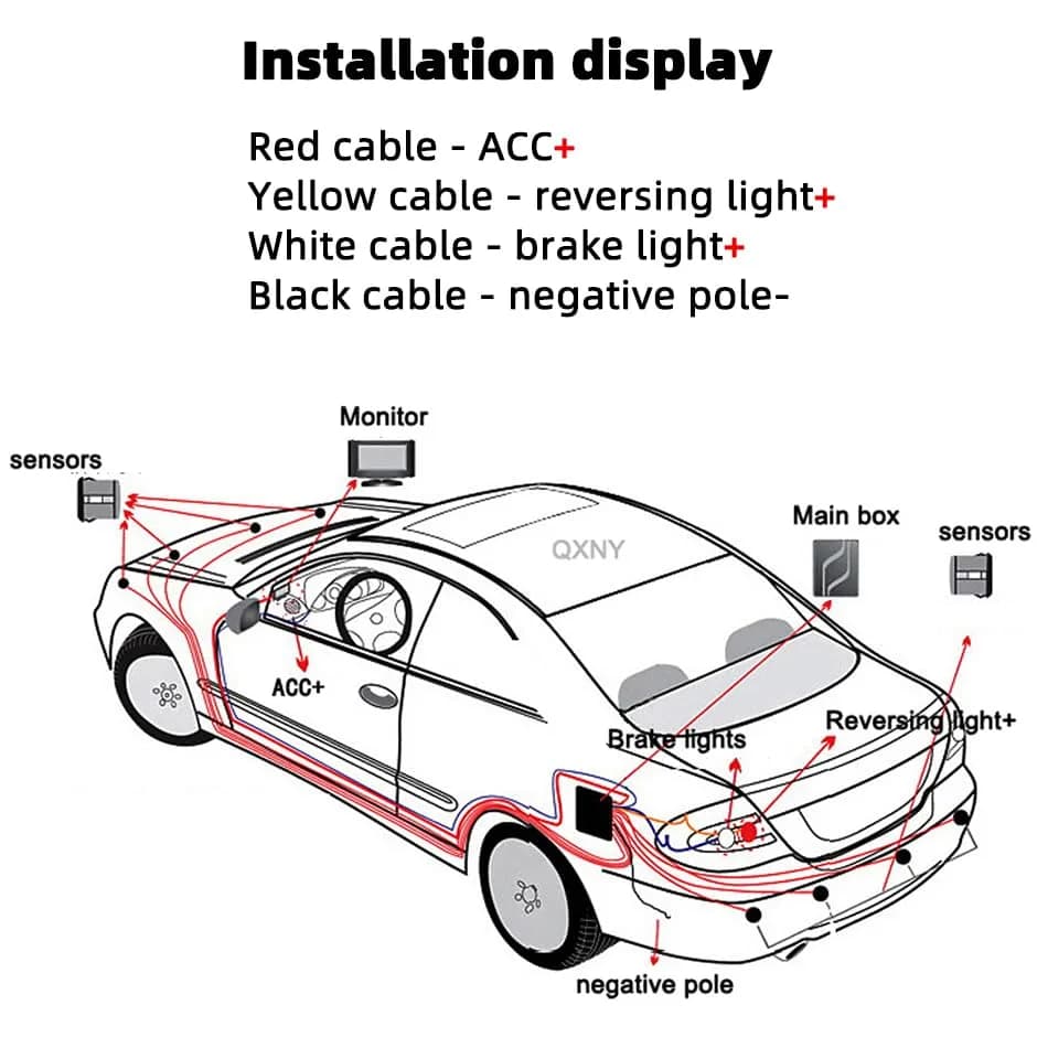 ELSNU 8-Sensor Parking Sensor Kit with Digital LCD Display, Dark Blue | Front & Rear Detection 0.3M-2.2M - view 7