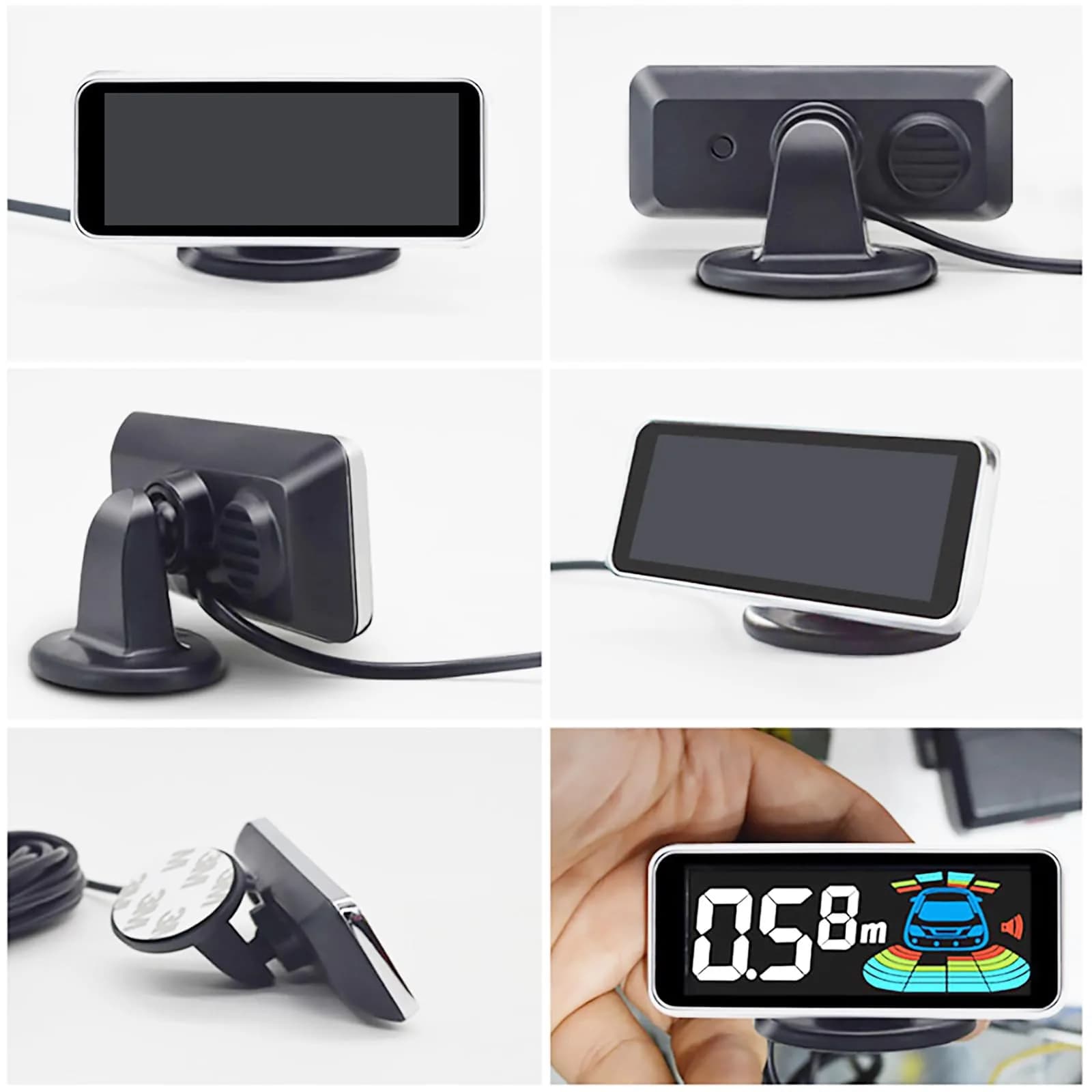 ELSNU 8-Sensor Parking Sensor Kit with Digital LCD Display, Dark Blue | Front & Rear Detection 0.3M-2.2M - view 4
