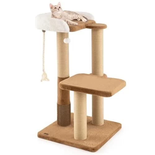PETSITE 44-inch Modern Cat Tree for Indoor Cats | Multi-Level Tower with Sisal Rope & Self-Groomer (44 inches) thumbnail 1
