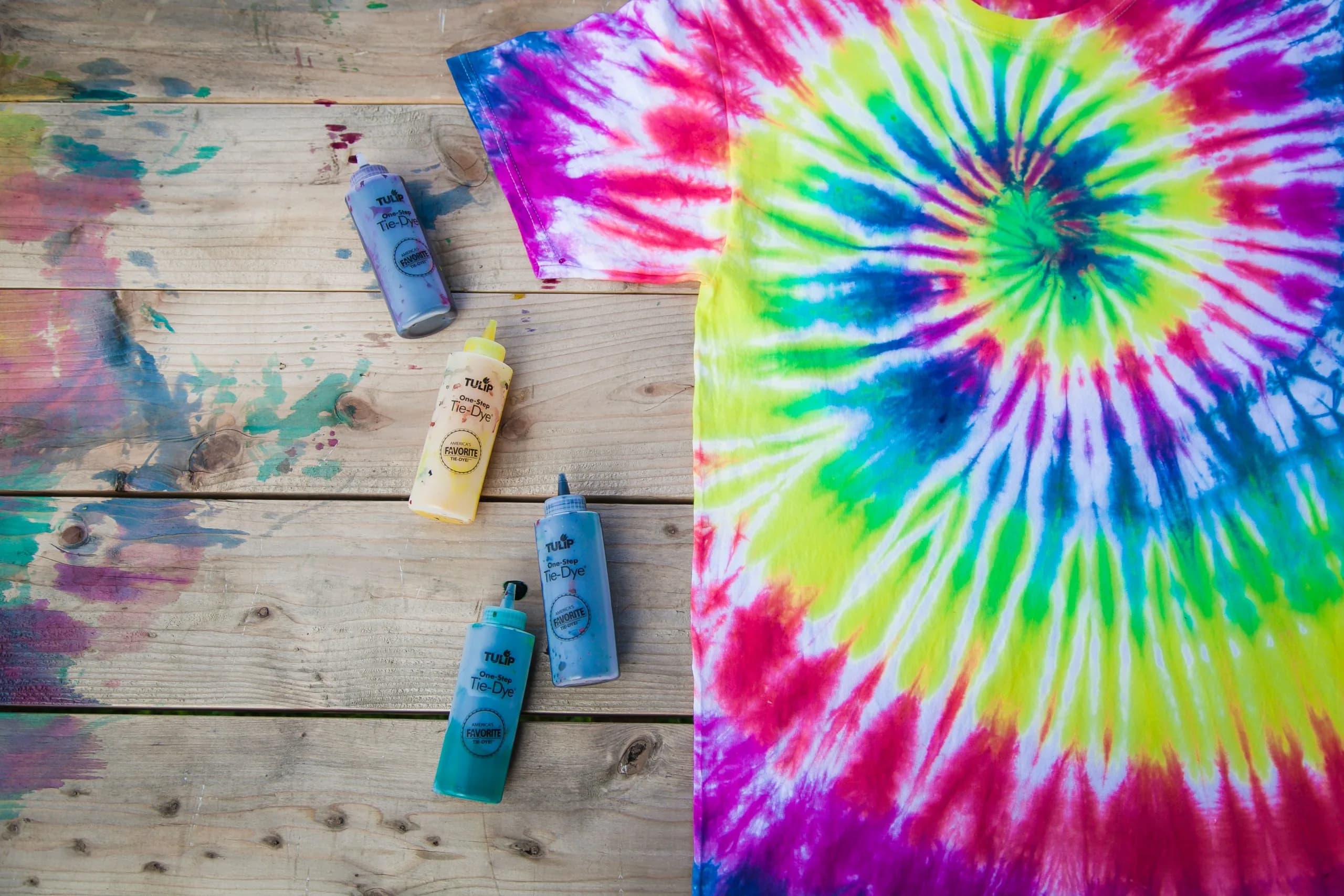 Tulip One-Step Tie-Dye Kit Rainbow 5 Colors, 156 g (5.5 oz) | Highly Concentrated Non-Toxic Fabric Dye - view 6