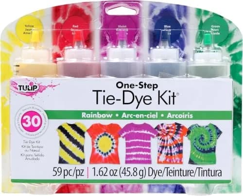 Tulip One-Step Tie-Dye Kit Rainbow 5 Colors, 156 g (5.5 oz) | Highly Concentrated Non-Toxic Fabric Dye thumbnail 1