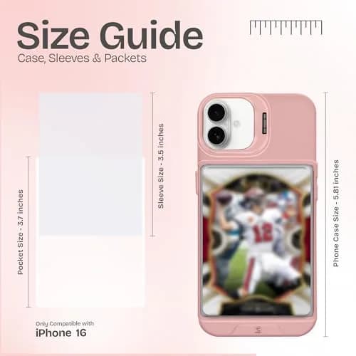 TopWrack Display Phone Case for iPhone 16 | Clear Back Card Holder with Kickstand (Pink) thumbnail 6