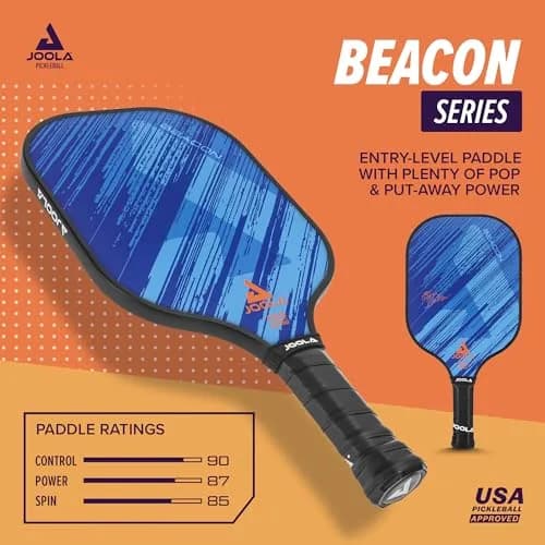 JOOLA Beacon Pickleball Paddle – Fiberglass Graphite Surface for More Power – Lightweight Pickleball Paddle w/Increased Control - Multiple Colors & Designs - USAPA Approved - Blue thumbnail 2