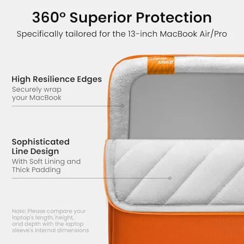 tomtoc 360° Protective Laptop Sleeve for 13-inch MacBook Air M5/A3449 2026 | Military-Grade & Eco-Friendly Design thumbnail 4
