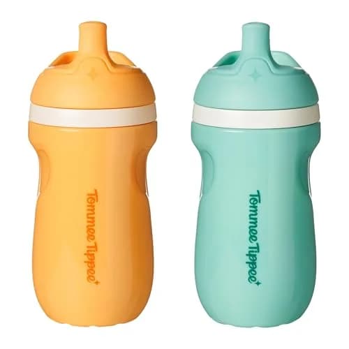 Tommee Tippee Sporty Spout Toddler Sippy Cup 255ml (9 fl oz) 2-Pack | Insulated, Spill-Proof, Bite-Resistant thumbnail 1