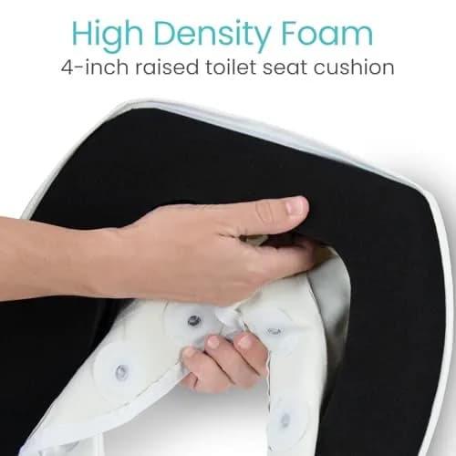 Vive Toilet Seat Riser Cushion for Seniors - 4 Inch Height | Fits Standard & Elongated Seats thumbnail 5