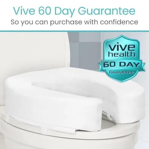 Vive Toilet Seat Riser Cushion for Seniors - 4 Inch Height | Fits Standard & Elongated Seats thumbnail 9
