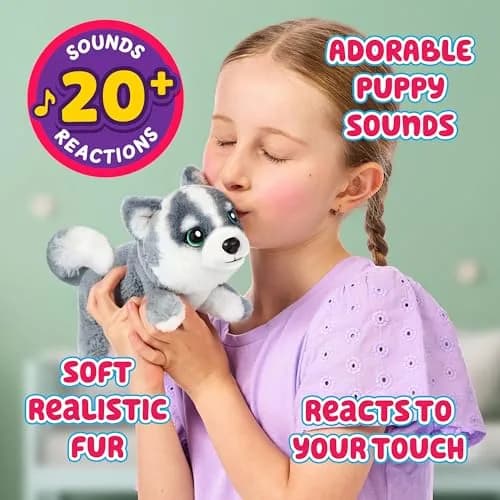 Little Live Pets My Really Real Puppy Mini Aurora the Husky Interactive Plush Toy 11cm (4.3 in) | Educational Toy Figure thumbnail 3