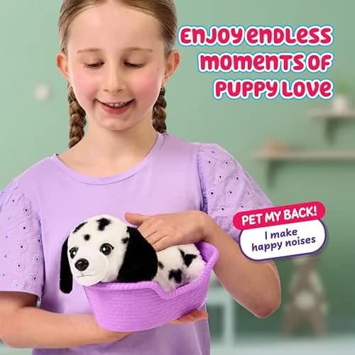 Little Live Pets My Really Real Puppy Mini Pepper the Dalmatian Interactive Plush Toy with Basket, 11cm (4.3in) | Educational Toy Figure for Kids 3-6 thumbnail 5