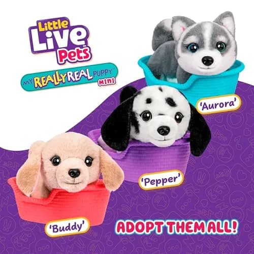 Little Live Pets My Really Real Puppy Mini Pepper the Dalmatian Interactive Plush Toy with Basket, 11cm (4.3in) | Educational Toy Figure for Kids 3-6 thumbnail 6