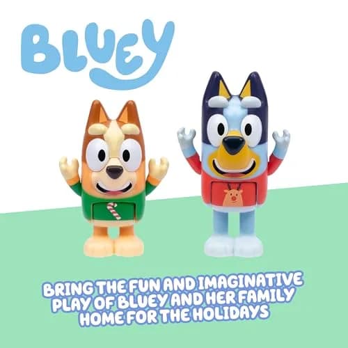 Bluey Ornament Pack of 2, Poseable Mini Figures in Sweaters with Gold Base | 2025 Dated Holiday Decor thumbnail 6
