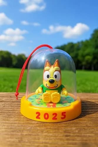 Bluey Ornament Pack of 2, Poseable Mini Figures in Sweaters with Gold Base | 2025 Dated Holiday Decor thumbnail 7