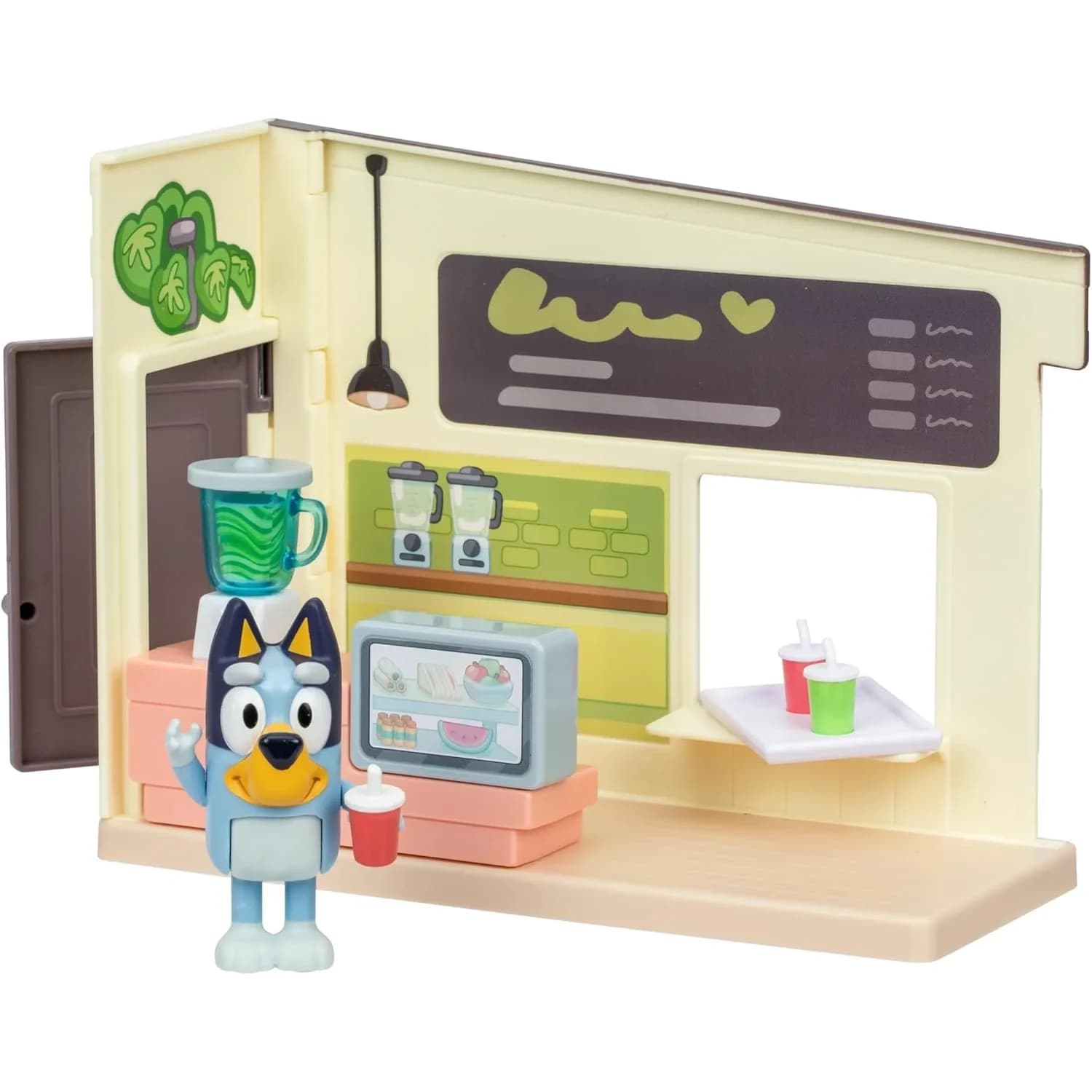 Bluey Juice Bar Toy Playset with Articulated Bluey Figure | Educational Pretend Play for Kids 3-5