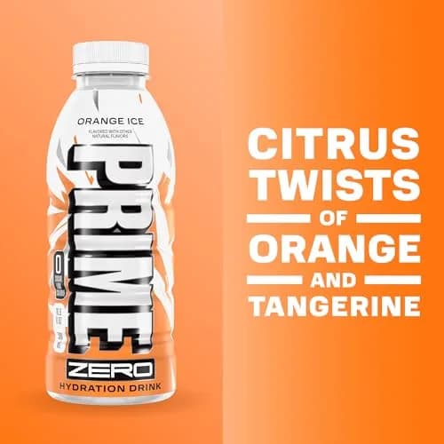 PRIME HYDRATION ZERO ORANGE ICE 16.9 Fl Oz | Sugar-Free Electrolyte Sports Drink for Active Lifestyle thumbnail 2