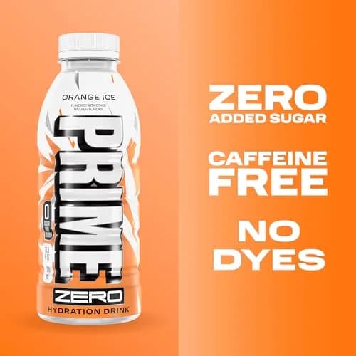 PRIME HYDRATION ZERO ORANGE ICE 16.9 Fl Oz | Sugar-Free Electrolyte Sports Drink for Active Lifestyle thumbnail 4