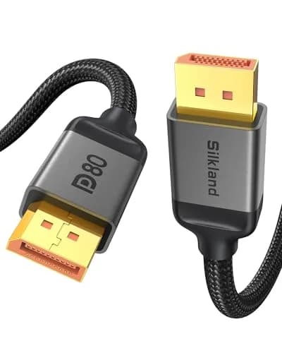 Silkland 80Gbps DisplayPort 2.1 Cable 5M (16.5FT) | 16K@60Hz, 8K@240Hz, 4K@540Hz Gaming Cord thumbnail 1