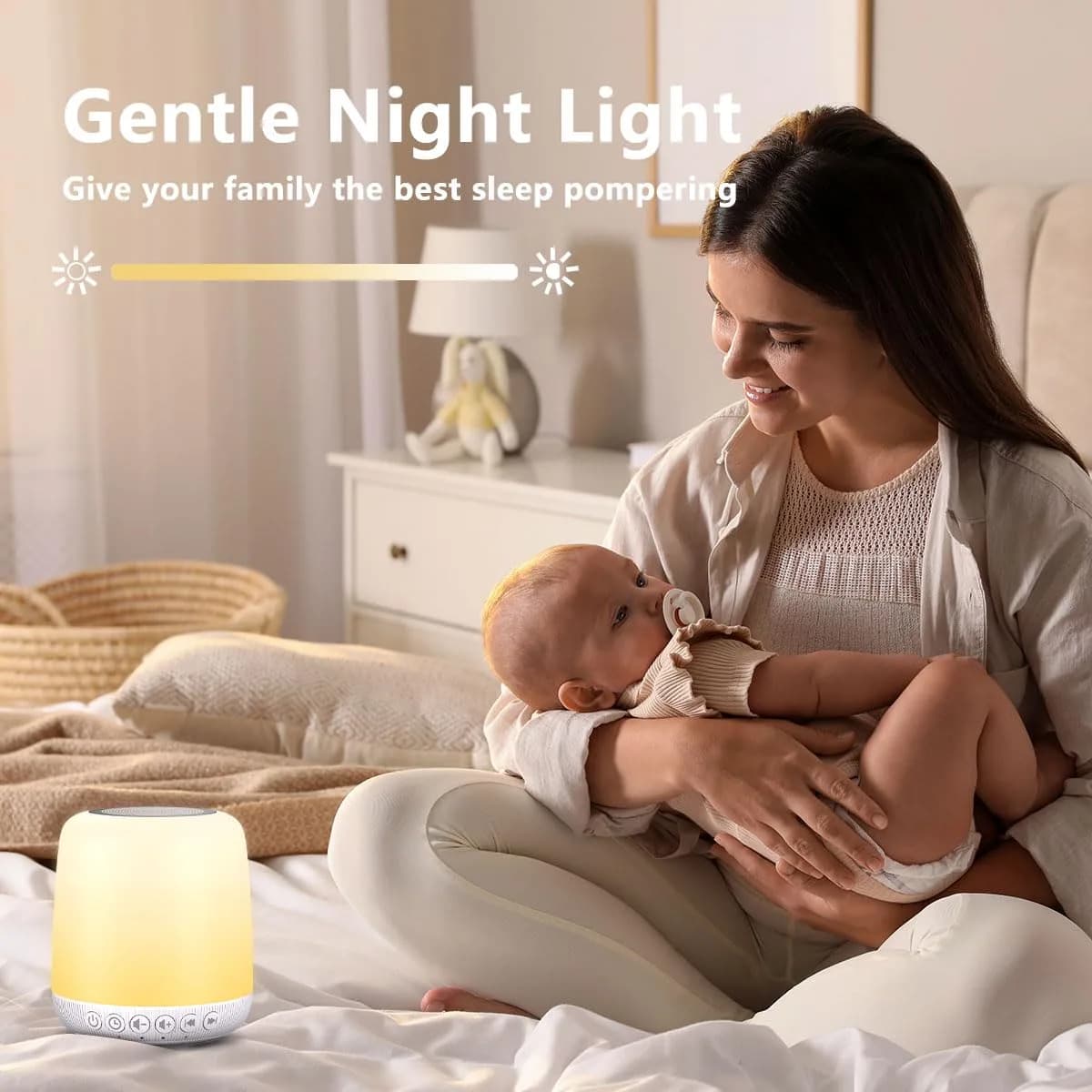 Easysleep Milky White Noise Machine with 25 Sounds & 12 Color Night Lights - view 4
