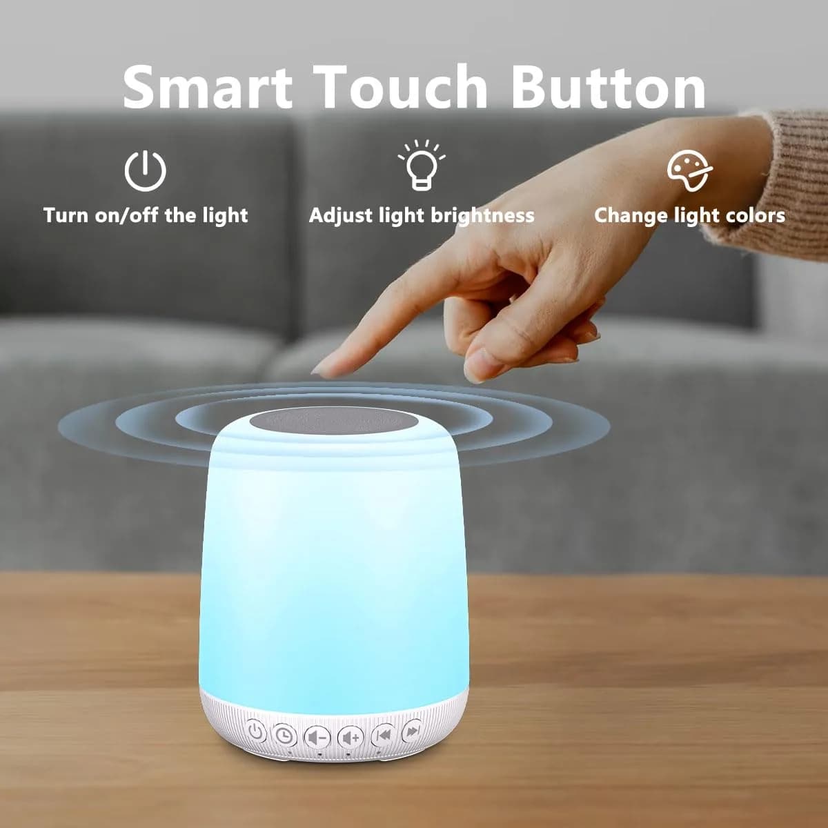 Easysleep White Noise Sound Machine Milky White | 30 Soothing Sounds, 12 Night Light Colors, App Control - view 7