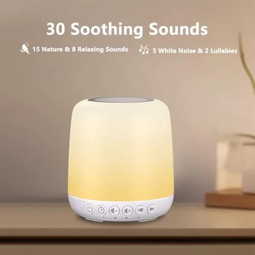 Easysleep White Noise Sound Machine Milky White | 30 Soothing Sounds, 12 Night Light Colors, App Control thumbnail 2