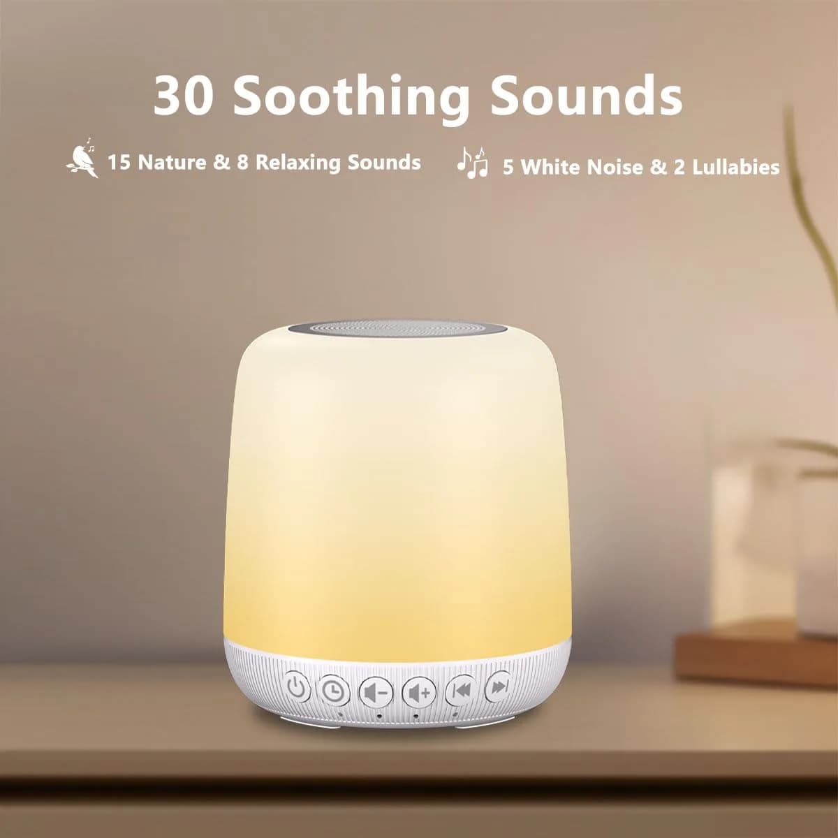 Easysleep Milky White Noise Machine with 25 Sounds & 12 Color Night Lights - view 2