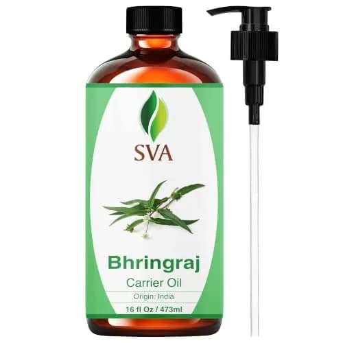 SVA ORGANICS Bhringraj Carrier Oil - Large 16 Fl Oz Bottle | Pure & Natural - main product image