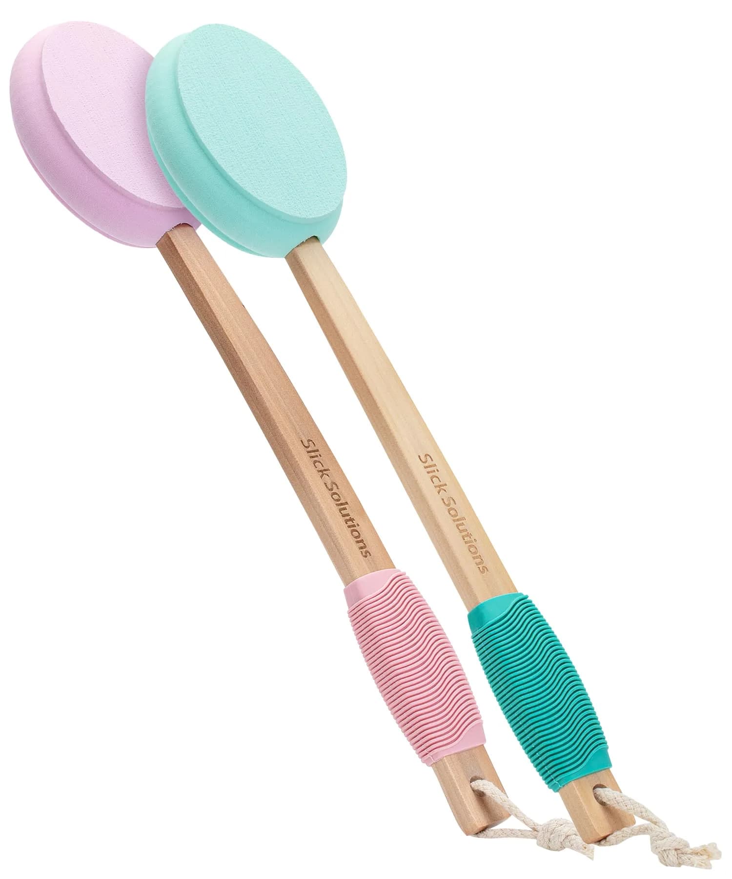 Slick Solutions 17 Inch Lotion Applicator - 2 Pack in Green and Pink for Easy Back & Body Reach - main product image