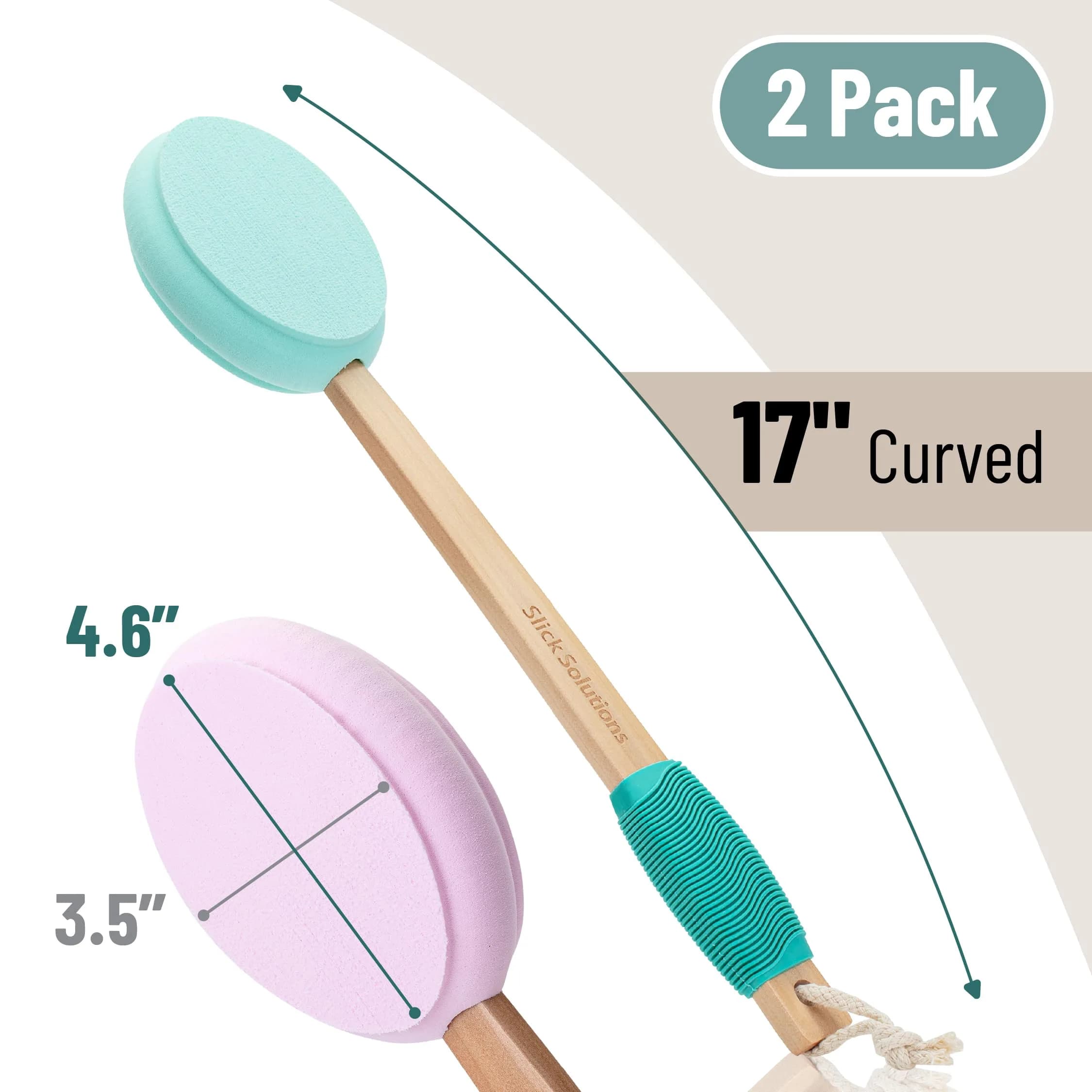 Slick Solutions 17 Inch Lotion Applicator - 2 Pack in Green and Pink for Easy Back & Body Reach - view 2