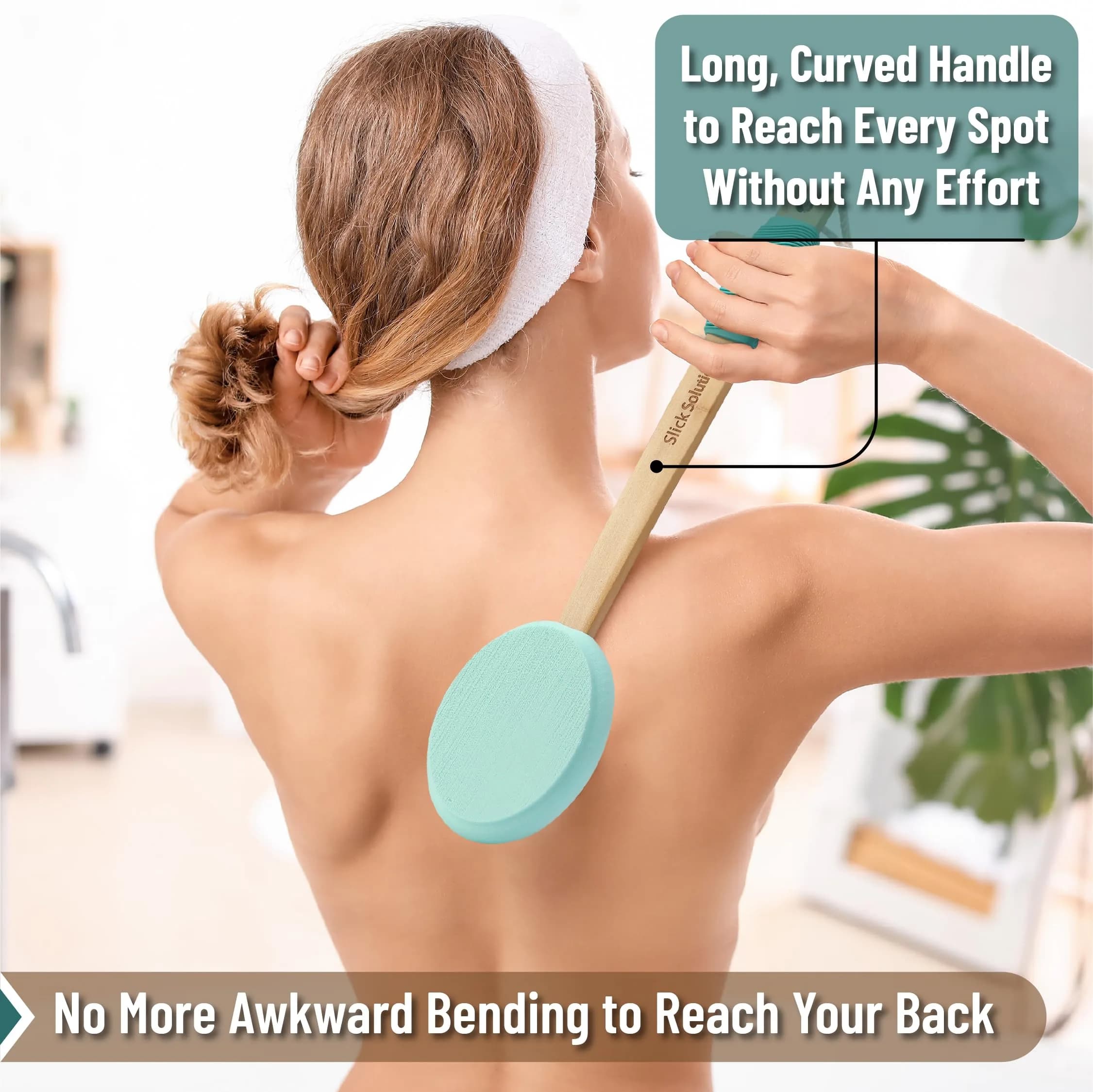 Slick Solutions 17 Inch Lotion Applicator - 2 Pack in Green and Pink for Easy Back & Body Reach - view 3