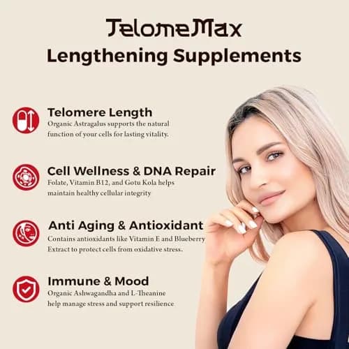 Orinthalixium Telomere Lengthening Supplements – Organic Astragalus, Gotu Kola, Vitamin D3, Folate, L-Theanine – 60 Vegan Capsules, Made in Japan thumbnail 3