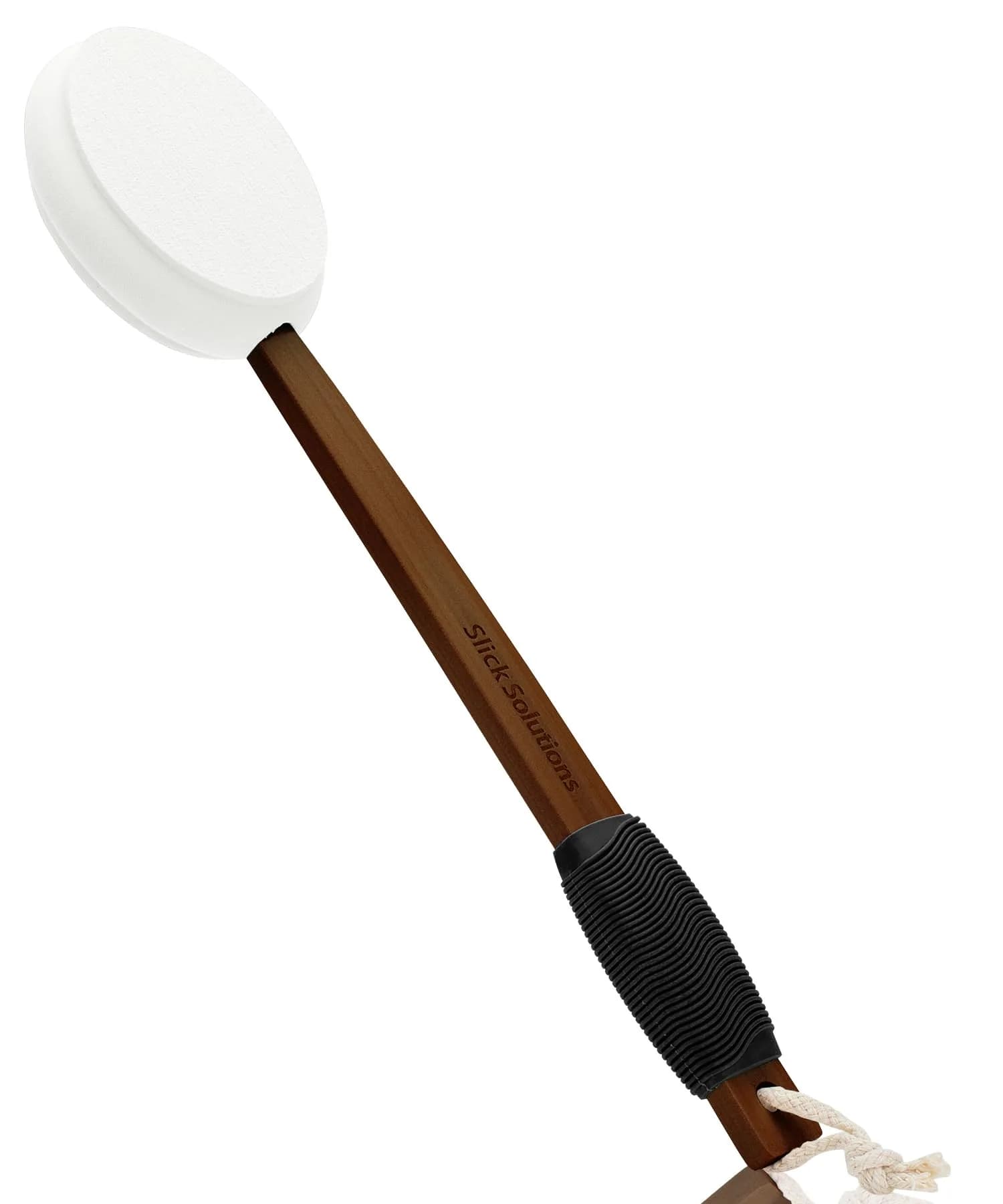 Slick Solutions 17 Inch Lotion Applicator - White & Dark Wood Finish, 1 Pack | Easy Reach for Back & Body - main product image