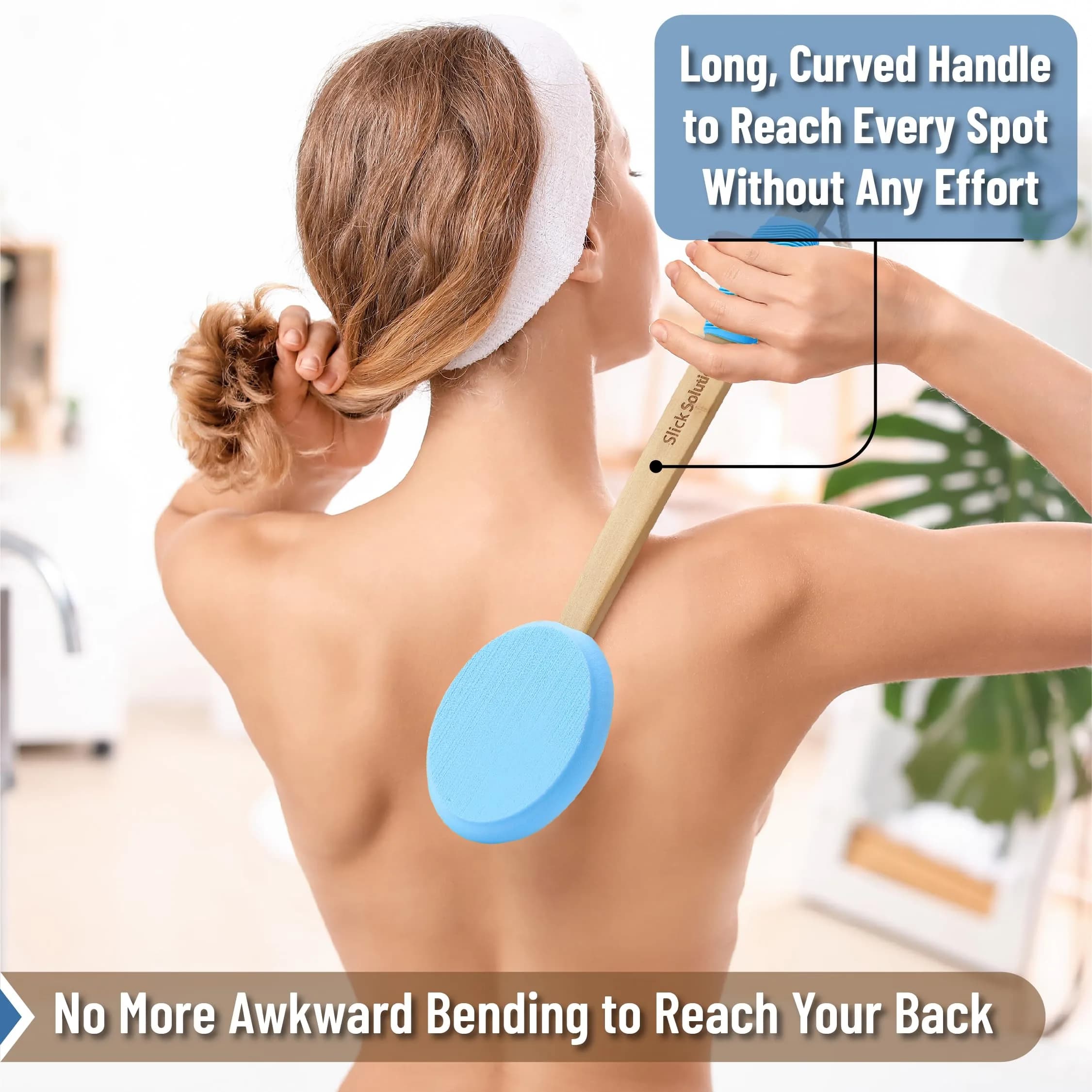 Slick Solutions 17 inch Blue Lotion Applicator | Easy Reach for Back & Body - view 3
