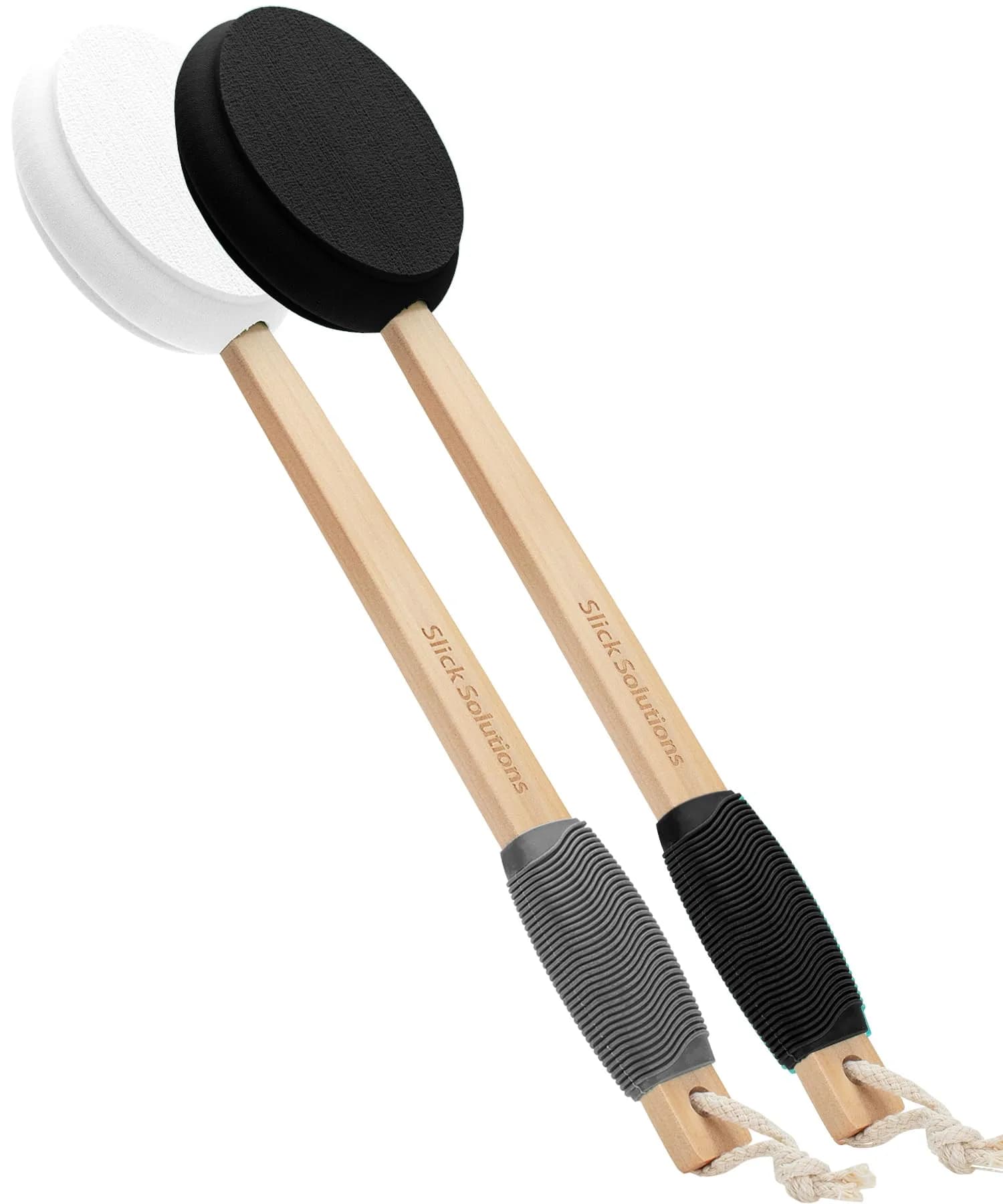Slick Solutions 17 Inch Lotion Applicator - 2 Pack in Black and White for Easy Back & Body Reach - main product image