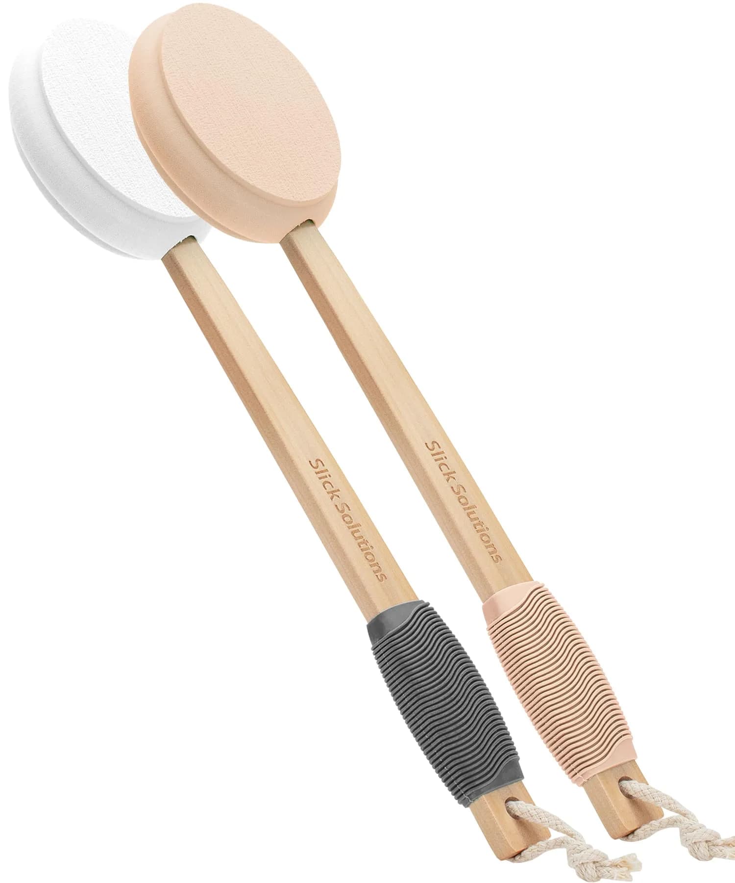 Slick Solutions 17-inch Lotion Applicator - 2 Pack in White and Peach Beige for Easy Back and Body Reach - main product image