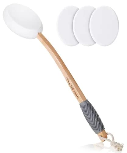 Slick Solutions 17-inch Lotion Applicator with Grey Grip & 3 Extra Pads | Easy Back & Body Reach thumbnail 1